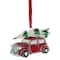 3" Red & White Car with Tree Christmas Ornament